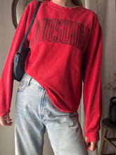 Load image into Gallery viewer, Vintage Red Ribbed Cotton Oversized Louisiana Pullover