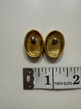 Load image into Gallery viewer, Vintage 80s 90s Gold Oval Stud Earrings: 90s Statement Jewelry