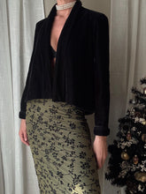 Load image into Gallery viewer, Vintage Black Velvet Cropped Open Jacket