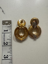 Load image into Gallery viewer, Vintage Two Toned Silver Gold Large Door Knocker Statement Earrings