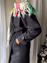 Load image into Gallery viewer, Vintage Cream Red Green Yellow Blue Striped Fringe Neck Scarf