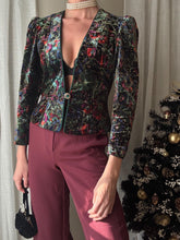 Load image into Gallery viewer, Vintage 80s 90s Dark Green Jewel Tone Velvet Blazer Jacket Made in USA