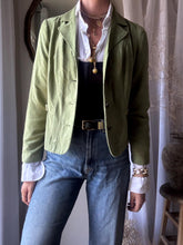 Load image into Gallery viewer, Vintage Pistachio Green Faux Suede Jacket
