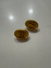 Load image into Gallery viewer, Vintage 80s 90s Gold Oval Stud Earrings: 90s Statement Jewelry