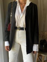 Load image into Gallery viewer, Vintage Black Linen Oversized Blazer