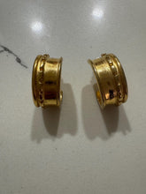 Load image into Gallery viewer, Vintage 90s Gold Tone Thick Hoop Statement Earrings