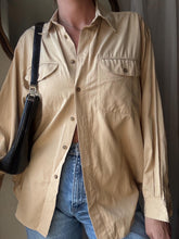 Load image into Gallery viewer, Vintage Silk Cotton Beige Oversized Button Up Button Down