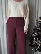 Load image into Gallery viewer, Vintage Burgundy Merlot Wide Leg Trousers 30" Inseam