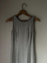 Load image into Gallery viewer, Vintage Silver Beading Pure Silk Gown: Sleeveless Cowl-Back Evening Dress