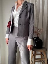 Load image into Gallery viewer, Vintage Grey Blazer Pants Trousers Suit Set