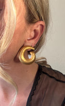 Load image into Gallery viewer, Vintage 80s 90s Large Gold Swirl Spiral Statement Muted Tone