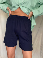 Load image into Gallery viewer, Vintage Cotton Dark Navy Blue Shorts with Green Keep Earth Vintage Embroidered Logo