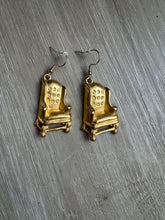 Load image into Gallery viewer, Fun Rare Vintage Gold Chair Drop Earrings: 90s Statement Jewelry