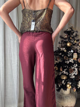 Load image into Gallery viewer, Vintage Burgundy Merlot Wide Leg Trousers 30" Inseam