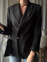 Load image into Gallery viewer, Vintage Classic Black Wool Oversized Boyfriend Blazer