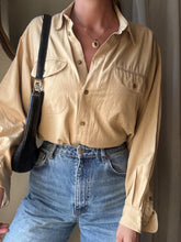 Load image into Gallery viewer, Vintage Silk Cotton Beige Oversized Button Up Button Down