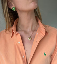 Load image into Gallery viewer, Vintage Jade Green Enamel Stud Earrings with Diamond Center Detail
