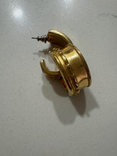 Load image into Gallery viewer, Vintage 90s Gold Tone Thick Hoop Statement Earrings