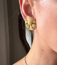 Load image into Gallery viewer, Vintage Gold Woven Textured Large Statement Clip On Earrings