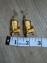 Load image into Gallery viewer, Fun Rare Vintage Gold Chair Drop Earrings: 90s Statement Jewelry