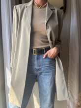 Load image into Gallery viewer, Vintage Long Extended Beige Blazer Slightly Padded Shoulders Made in USA