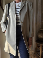 Load image into Gallery viewer, Vintage Long Extended Beige Blazer Slightly Padded Shoulders Made in USA