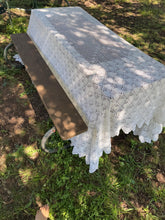 Load image into Gallery viewer, Vintage Hand Crochet Lace Large Rectangle Tablecloth