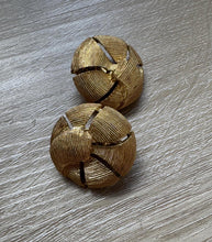 Load image into Gallery viewer, Vintage Gold Woven Textured Large Statement Clip On Earrings