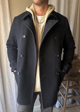 Load image into Gallery viewer, Vintage Wool Mens Double Breasted Collared Peacoat Cotton Lining