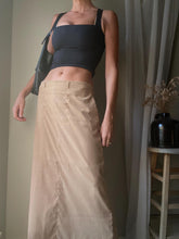 Load image into Gallery viewer, Vintage Long Low Rise Khaki Beige Maxi Skirt with Pockets