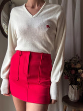Load image into Gallery viewer, Vintage Red Mini Skirt Front Pockets Lined