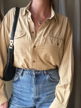 Load image into Gallery viewer, Vintage Silk Cotton Beige Oversized Button Up Button Down