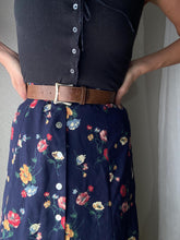 Load image into Gallery viewer, Vintage Brown Leather Croc Embossed Wide Belt Silver Square Buckle Made in USA