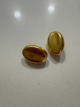 Load image into Gallery viewer, Vintage 80s 90s Gold Oval Stud Earrings: 90s Statement Jewelry