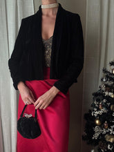 Load image into Gallery viewer, Vintage Black Velvet Cropped Open Jacket