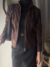 Load image into Gallery viewer, Vintage Brown Faux Suede Leather Jacket