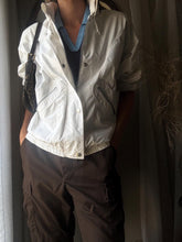 Load image into Gallery viewer, Vintage London Fog White Windbreaker Parka: High Neck, Concealable Hood