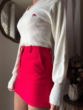 Load image into Gallery viewer, Vintage Red Mini Skirt Front Pockets Lined