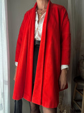 Load image into Gallery viewer, Vintage Bright Burnt Orange Wool Coat Padded Shoulders