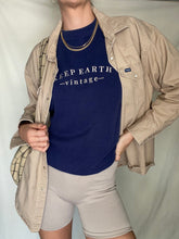 Load image into Gallery viewer, Upcycled Vintage Navy Sweatshirt: Embroidered Logo, Made in USA