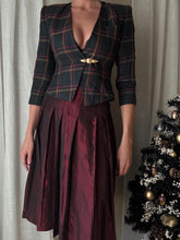 Load image into Gallery viewer, Vintage Pleated Burgundy Merlot Midi Skirt Made in USA