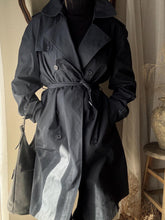 Load image into Gallery viewer, Vintage Oversized Navy Blue Double Breasted Trench Coat