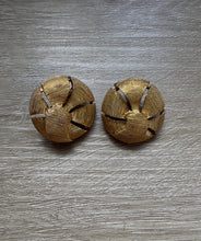Load image into Gallery viewer, Vintage Gold Woven Textured Large Statement Clip On Earrings