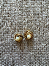 Load image into Gallery viewer, Vintage Pearl Stud and Gold Earrings
