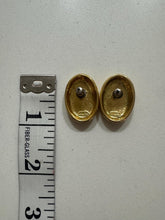 Load image into Gallery viewer, Vintage 80s 90s Gold Oval Stud Earrings: 90s Statement Jewelry