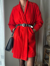 Load image into Gallery viewer, Vintage Bright Burnt Orange Wool Coat Padded Shoulders