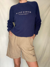 Load image into Gallery viewer, Vintage Cotton Khaki Sweat Shorts with Navy Blue Keep Earth Vintage Embroidered Logo