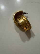 Load image into Gallery viewer, Vintage 90s Gold Tone Thick Hoop Statement Earrings