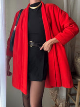 Load image into Gallery viewer, Vintage Bright Burnt Orange Wool Coat Padded Shoulders