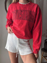 Load image into Gallery viewer, Vintage Red Ribbed Cotton Oversized Louisiana Pullover